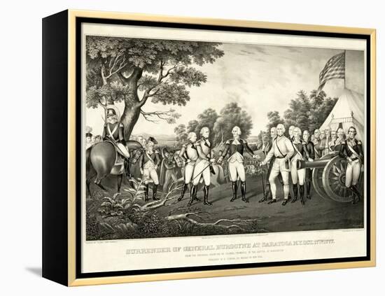 Surrender of General Burgoyne at Saratoga, N.Y., October 17th 1777, Pub. N. Currier, 1852-John Trumbull-Framed Premier Image Canvas