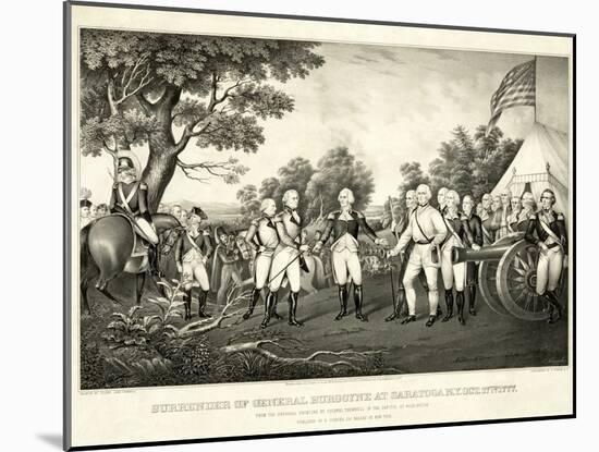 Surrender of General Burgoyne at Saratoga, N.Y., October 17th 1777, Pub. N. Currier, 1852-John Trumbull-Mounted Giclee Print
