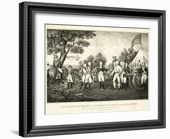 Surrender of General Burgoyne at Saratoga, N.Y., October 17th 1777, Pub. N. Currier, 1852-John Trumbull-Framed Giclee Print