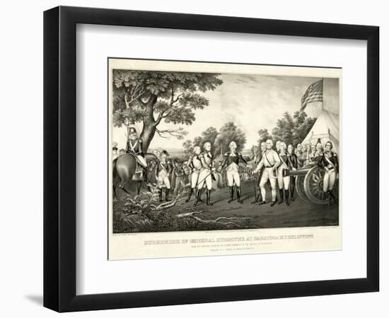 Surrender of General Burgoyne at Saratoga, N.Y., October 17th 1777, Pub. N. Currier, 1852-John Trumbull-Framed Giclee Print