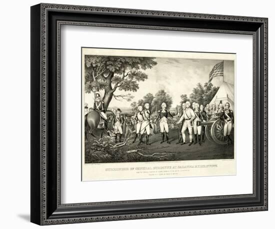 Surrender of General Burgoyne at Saratoga, N.Y., October 17th 1777, Pub. N. Currier, 1852-John Trumbull-Framed Giclee Print