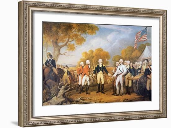 Surrender of General Burgoyne at Saratoga, New York, 17 October 1777-John Trumbull-Framed Giclee Print