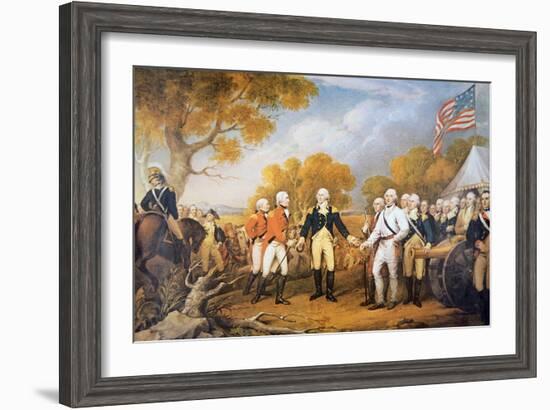 Surrender of General Burgoyne at Saratoga, New York, 17 October 1777-John Trumbull-Framed Giclee Print