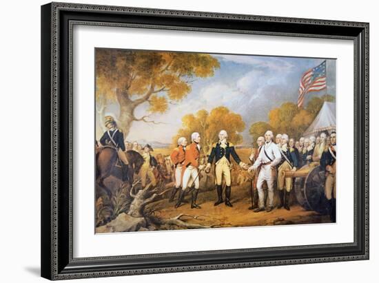 Surrender of General Burgoyne at Saratoga, New York, 17 October 1777-John Trumbull-Framed Giclee Print