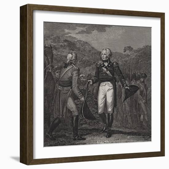 Surrender of General Burgoyne's Army at Saratoga, 1777-null-Framed Giclee Print