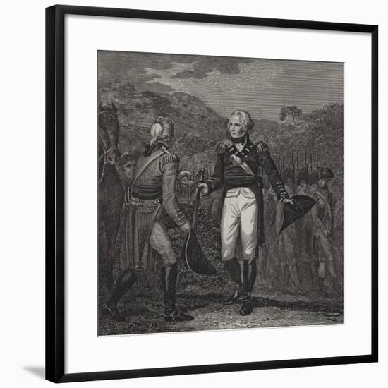 Surrender of General Burgoyne's Army at Saratoga, 1777-null-Framed Giclee Print