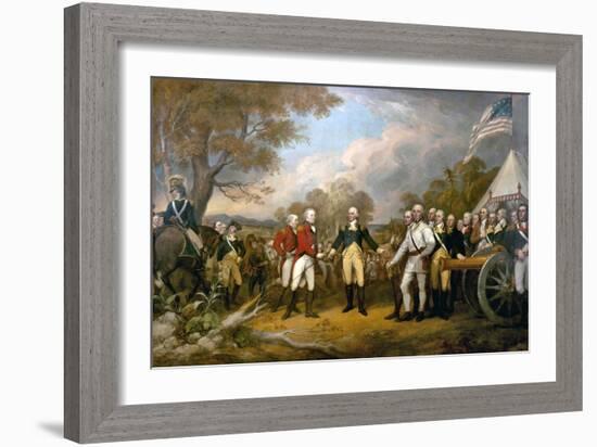 Surrender of General Burgoyne-John Trumbull-Framed Art Print