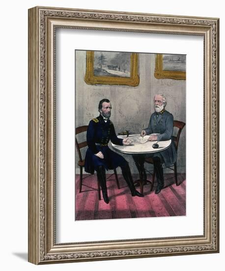 Surrender of General Lee, at Appomattox Court-Currier & Ives-Framed Giclee Print