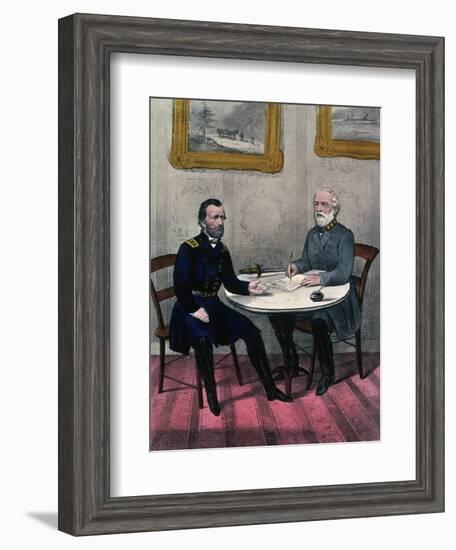 Surrender of General Lee, at Appomattox Court-Currier & Ives-Framed Giclee Print