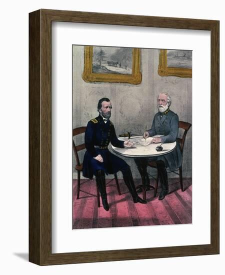 Surrender of General Lee, at Appomattox Court-Currier & Ives-Framed Giclee Print