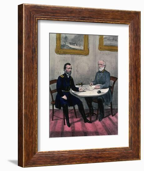 Surrender of General Lee, at Appomattox Court-Currier & Ives-Framed Giclee Print