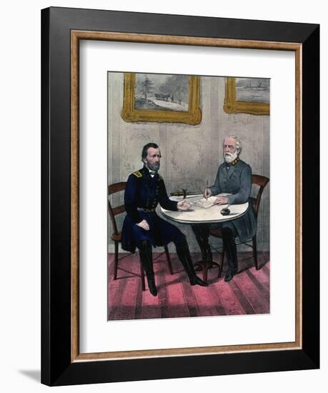 Surrender of General Lee, at Appomattox Court-Currier & Ives-Framed Giclee Print