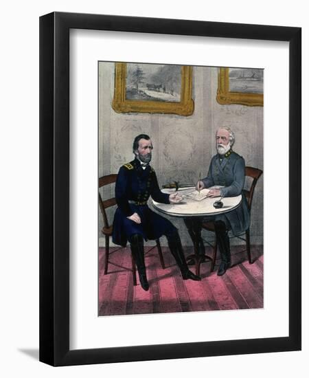 Surrender of General Lee, at Appomattox Court-Currier & Ives-Framed Giclee Print