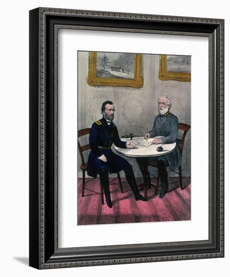 Surrender of General Lee, at Appomattox Court-Currier & Ives-Framed Giclee Print