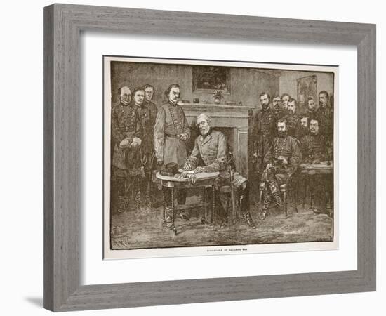 Surrender of General Lee, from a Book Pub. 1896-Alfred Rudolf Waud-Framed Giclee Print