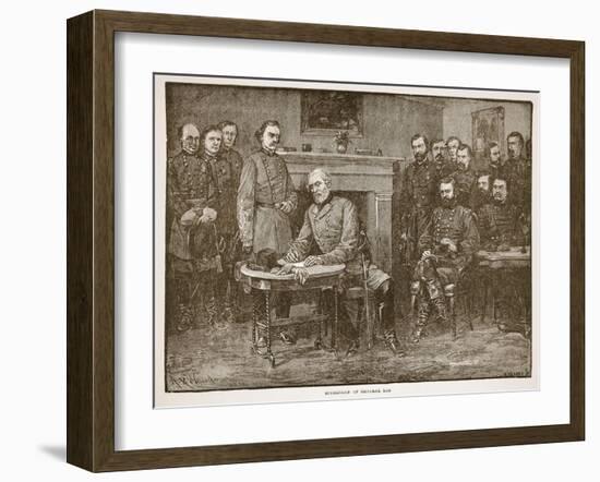 Surrender of General Lee, from a Book Pub. 1896-Alfred Rudolf Waud-Framed Giclee Print