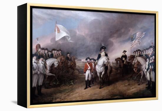 Surrender of General Lord Cornwallis at Yorktown, 19 October 1781, Painted 1820.-John Trumbull-Framed Premier Image Canvas