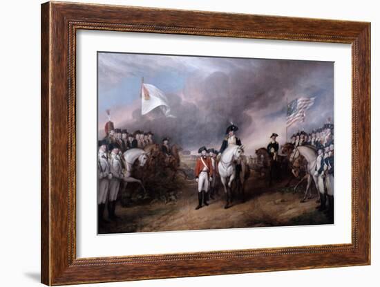 Surrender of General Lord Cornwallis at Yorktown, 19 October 1781, Painted 1820.-John Trumbull-Framed Giclee Print