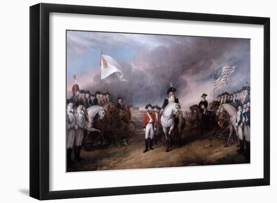 Surrender of General Lord Cornwallis at Yorktown, 19 October 1781, Painted 1820.-John Trumbull-Framed Giclee Print