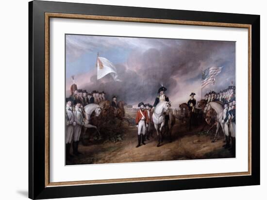 Surrender of General Lord Cornwallis at Yorktown, 19 October 1781, Painted 1820.-John Trumbull-Framed Giclee Print