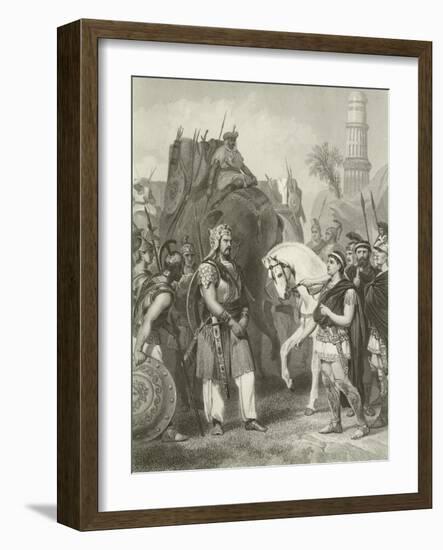 Surrender of Porus to the Emperor Alexander, 326 Bc-Alonzo Chappel-Framed Giclee Print