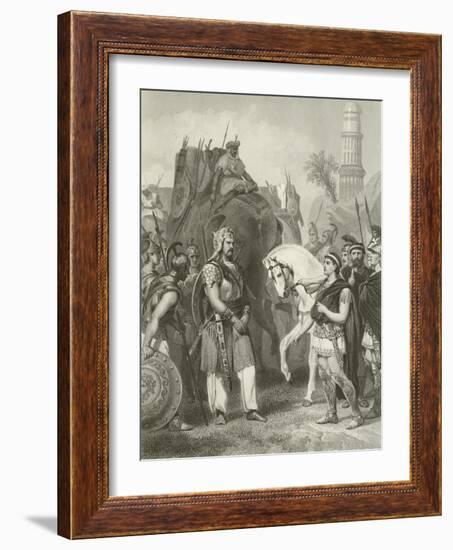 Surrender of Porus to the Emperor Alexander, 326 Bc-Alonzo Chappel-Framed Giclee Print