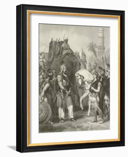 Surrender of Porus to the Emperor Alexander, 326 Bc-Alonzo Chappel-Framed Giclee Print