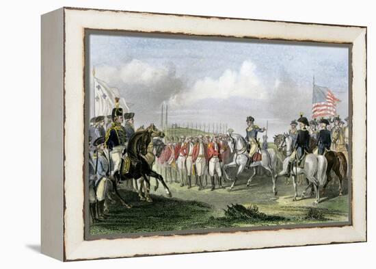 Surrender of the British Army under Lord Cornwallis at Yorktown, c.1781-null-Framed Premier Image Canvas