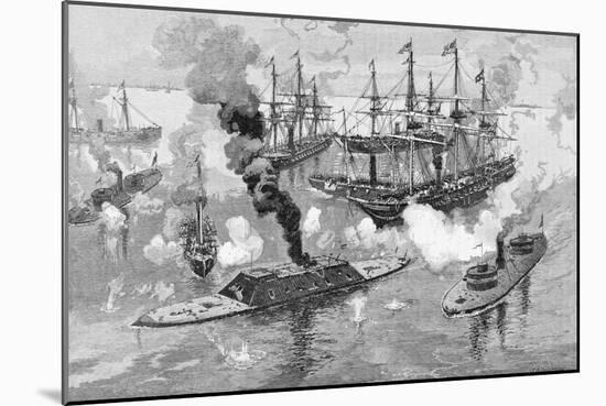 Surrender of the "Tennessee", Battle of Mobile Bay, from "Battles and Leaders of the Civil War"-Julian Oliver Davidson-Mounted Giclee Print