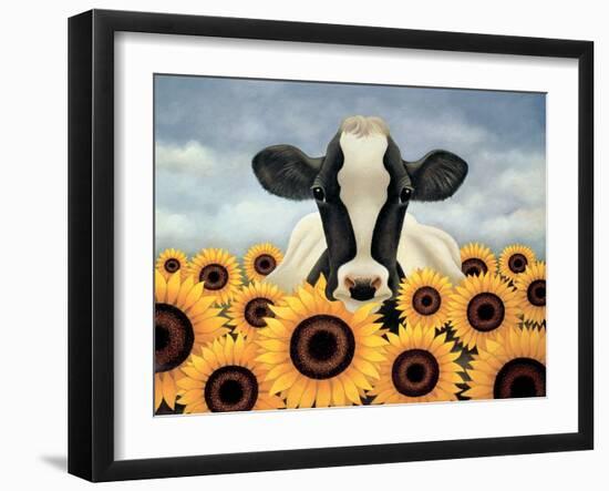 Surrounded by Sunflowers-Lowell Herrero-Framed Art Print