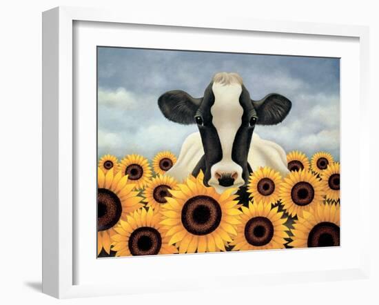 Surrounded by Sunflowers-Lowell Herrero-Framed Art Print