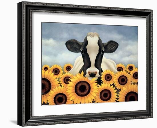 Surrounded by Sunflowers-Lowell Herrero-Framed Art Print