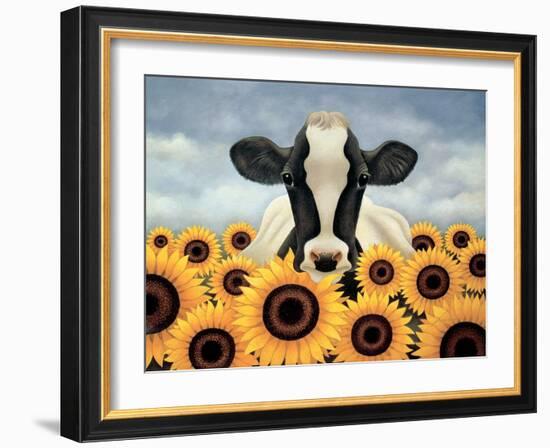 Surrounded by Sunflowers-Lowell Herrero-Framed Art Print