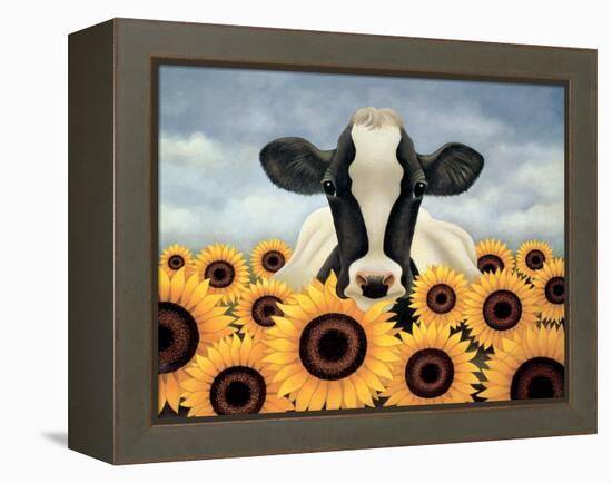 Surrounded by Sunflowers-Lowell Herrero-Framed Stretched Canvas