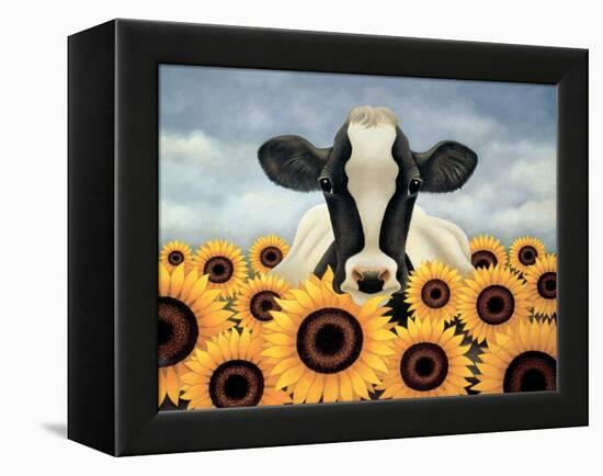 Surrounded by Sunflowers-Lowell Herrero-Framed Stretched Canvas