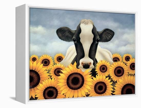 Surrounded by Sunflowers-Lowell Herrero-Framed Stretched Canvas