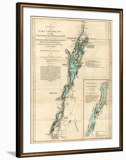 Survey of Lake Champlain, including Lake George, Crown Point and St. John, c.1776-Robert Sayer-Framed Art Print