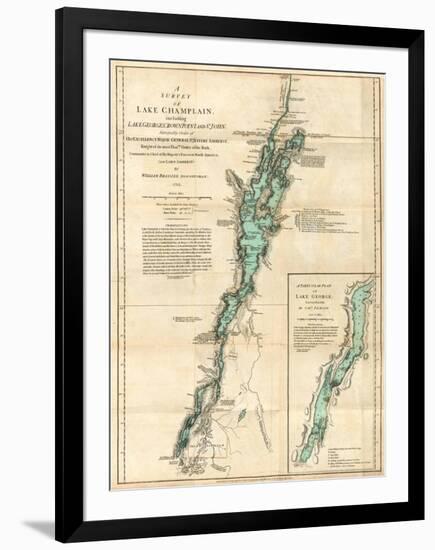 Survey of Lake Champlain, including Lake George, Crown Point and St. John, c.1776-Robert Sayer-Framed Art Print