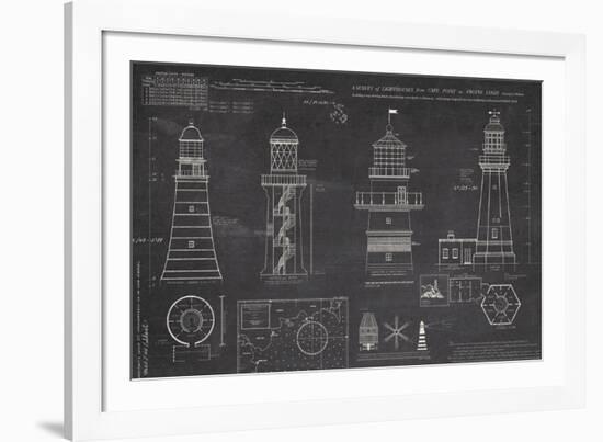 Survey of Lighthouses-The Vintage Collection-Framed Giclee Print