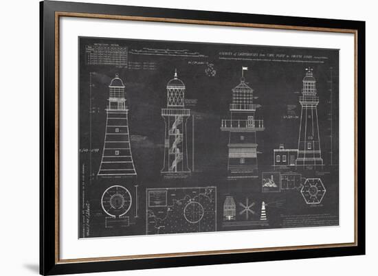 Survey of Lighthouses-The Vintage Collection-Framed Giclee Print