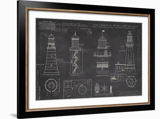 Survey of Lighthouses-The Vintage Collection-Framed Giclee Print