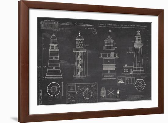 Survey of Lighthouses-The Vintage Collection-Framed Giclee Print