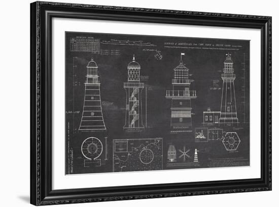 Survey of Lighthouses-The Vintage Collection-Framed Giclee Print