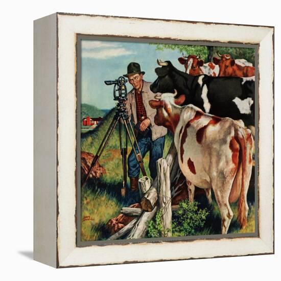 "Surveying the Cow Pasture", July 28, 1956-Amos Sewell-Framed Premier Image Canvas