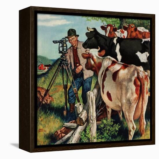 "Surveying the Cow Pasture", July 28, 1956-Amos Sewell-Framed Premier Image Canvas