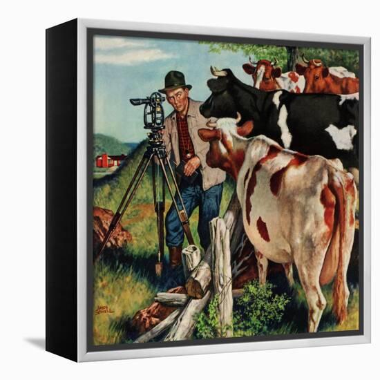 "Surveying the Cow Pasture", July 28, 1956-Amos Sewell-Framed Premier Image Canvas