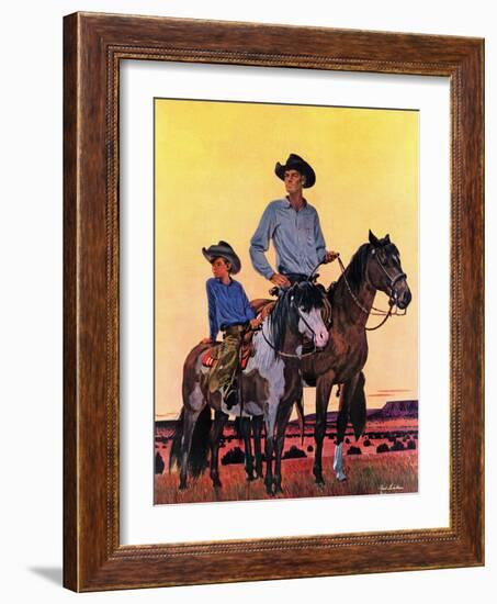 "Surveying the Ranch," August 19, 1944-Fred Ludekens-Framed Giclee Print