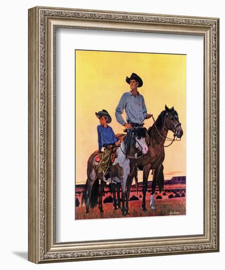 "Surveying the Ranch," August 19, 1944-Fred Ludekens-Framed Giclee Print