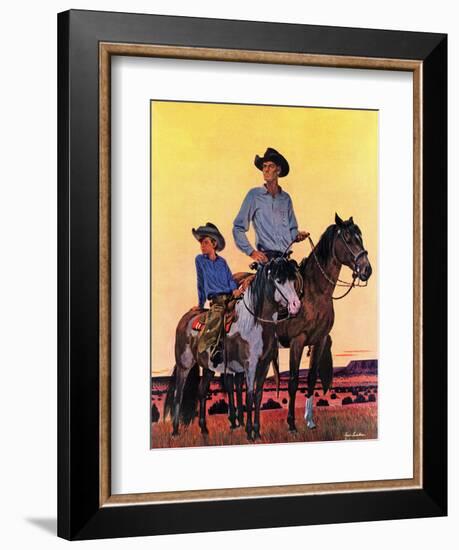 "Surveying the Ranch," August 19, 1944-Fred Ludekens-Framed Giclee Print