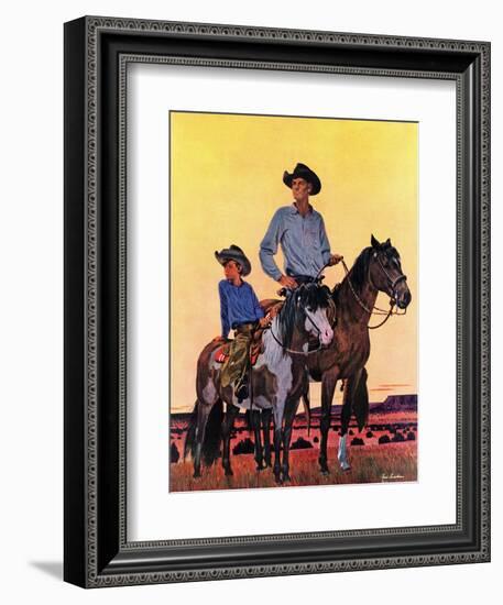 "Surveying the Ranch," August 19, 1944-Fred Ludekens-Framed Giclee Print